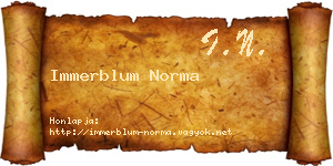 Immerblum Norma névjegykártya